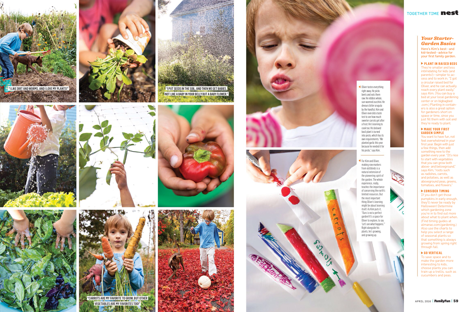 PHOTOGRAPHER  | FAMILYFUN MAGAZINE | EDITORIAL | Kids in the Garden | Editorial
